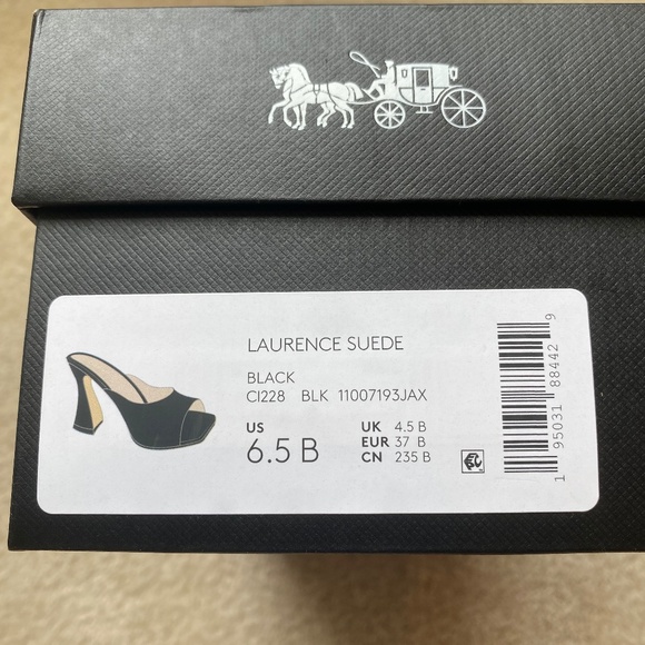Coach Laurence Black Suede Heels Size 6.5 - Picture 7 of 7
